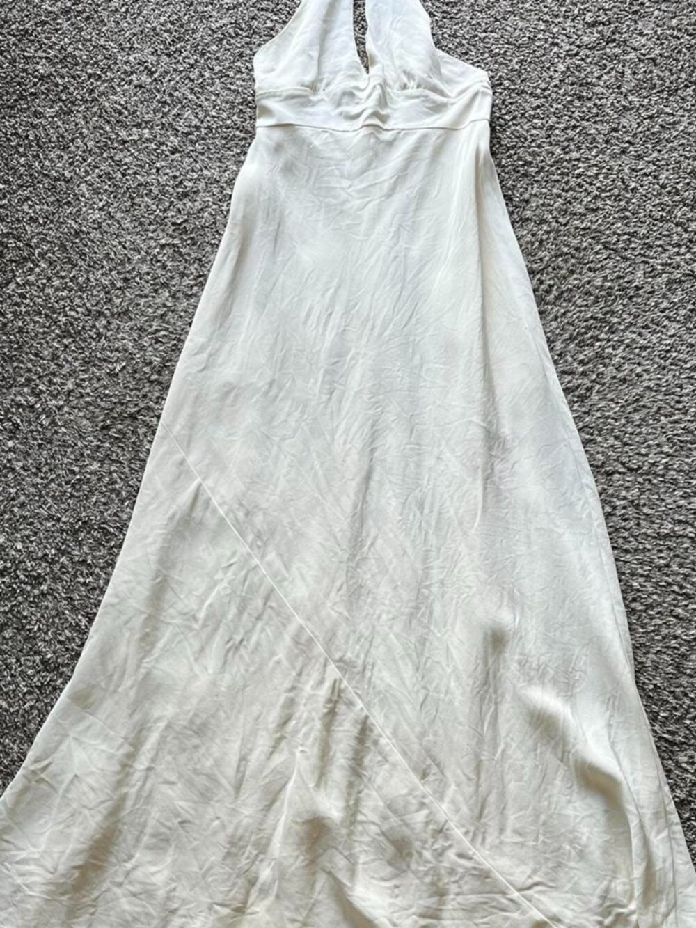 J.Crew White 100% Silk Halter Neck Dress Size 6 Formal Elegant Wedding Regency